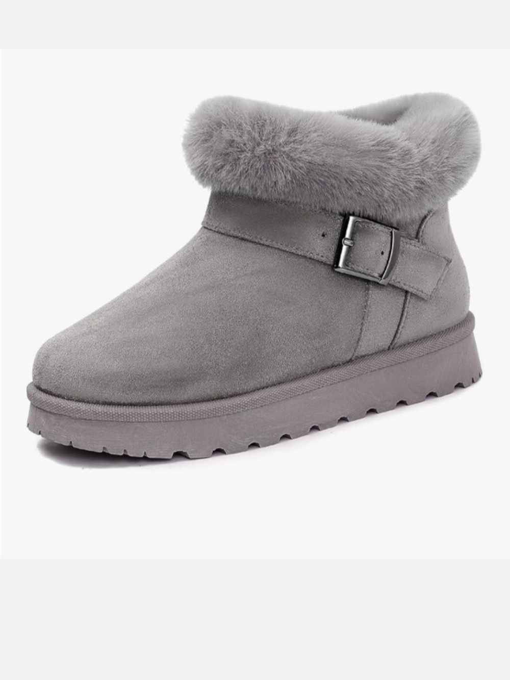 Winter Mini Boots for Women: Faux Fur Lining Ankle Snow Booties With Fluffy Trim